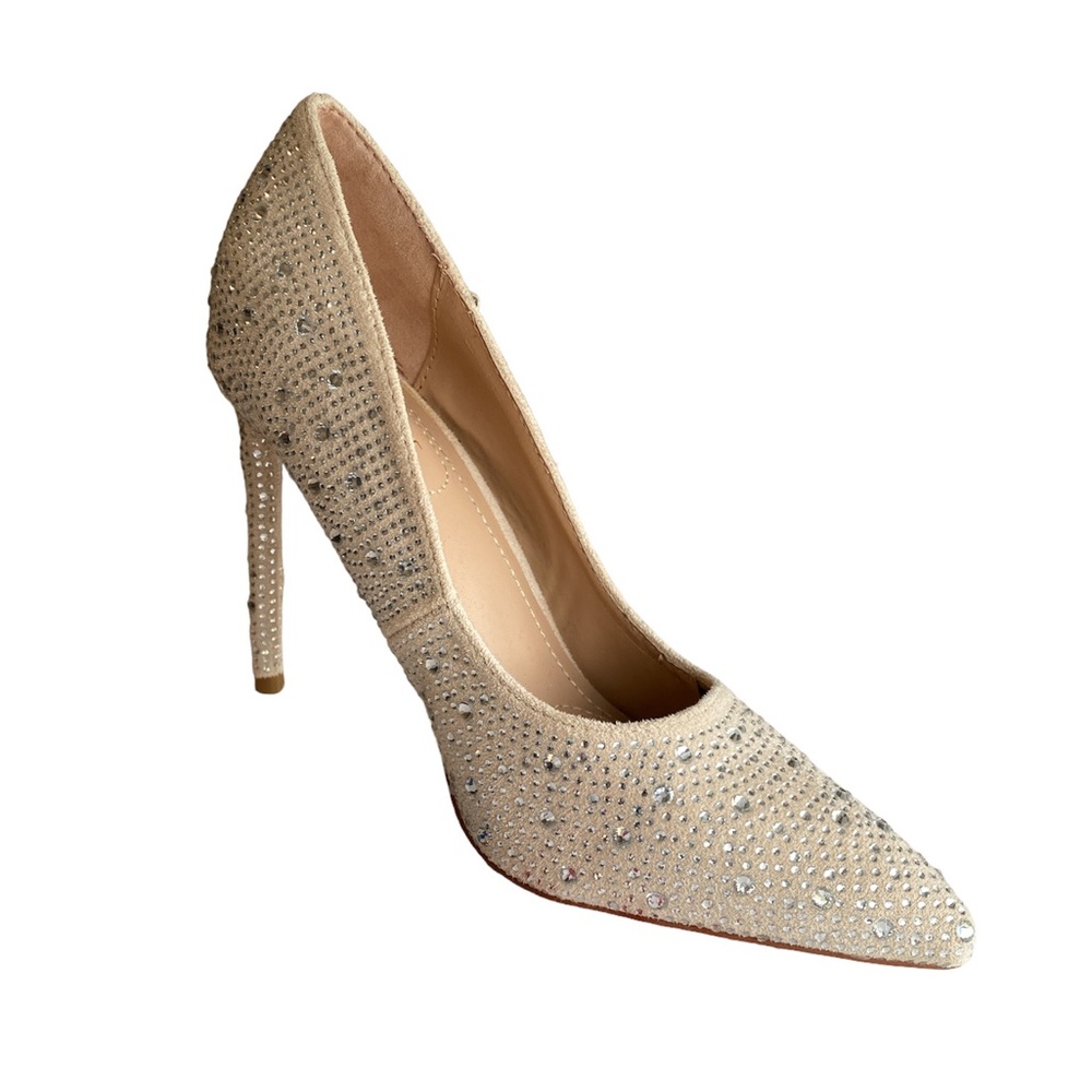 Rouge Helium Pink Heels With Rhinestones Size 7.5
